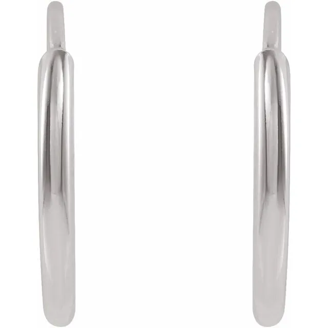 14K White Gold 10 mm Flexible Endless Huggie Earrings