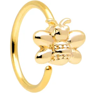 20 Gauge 5/16 Gold Tone Simply Stylish Bee Nose Hoop