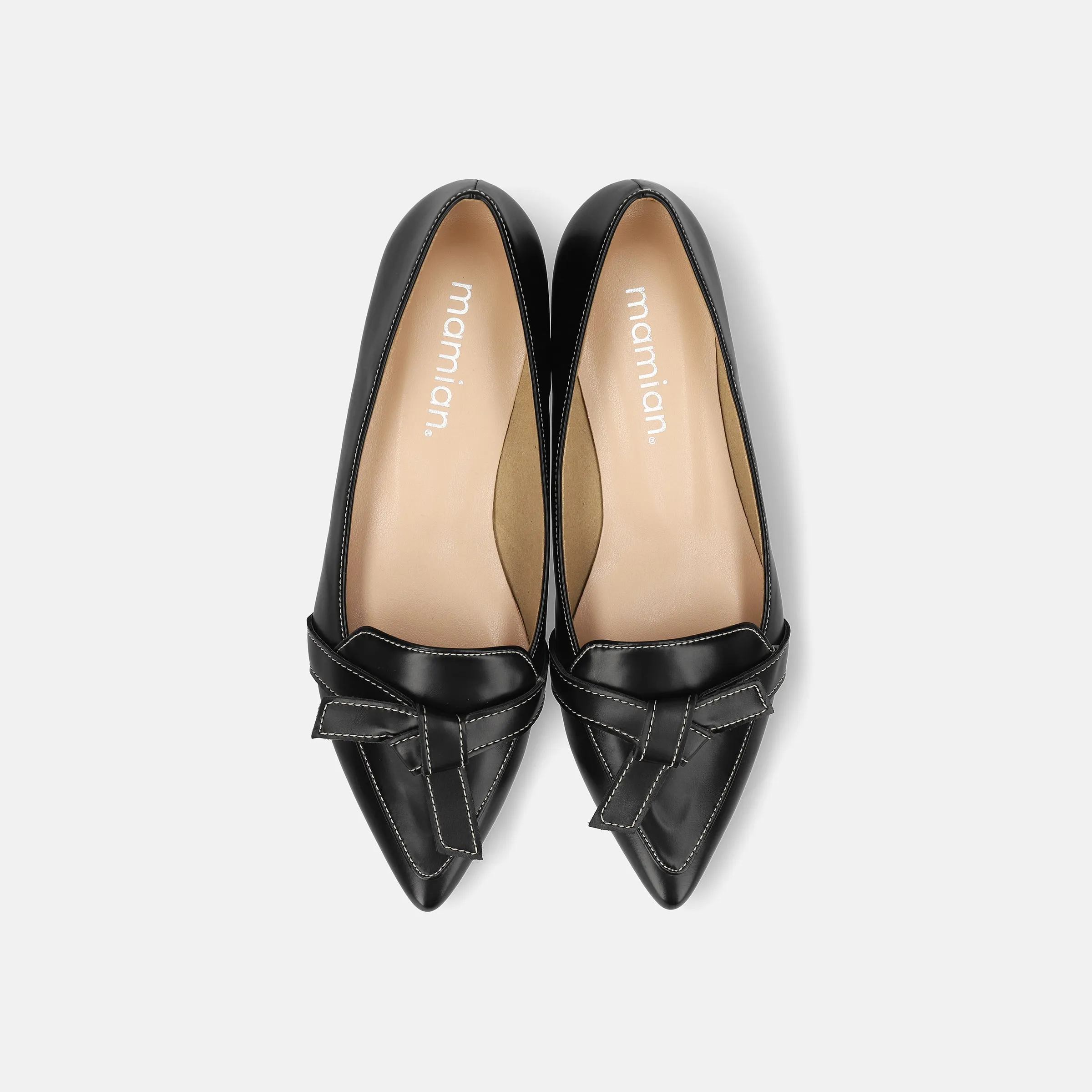 30% OFF: 2023AW: Stitched ribbon loafers (m17016) black