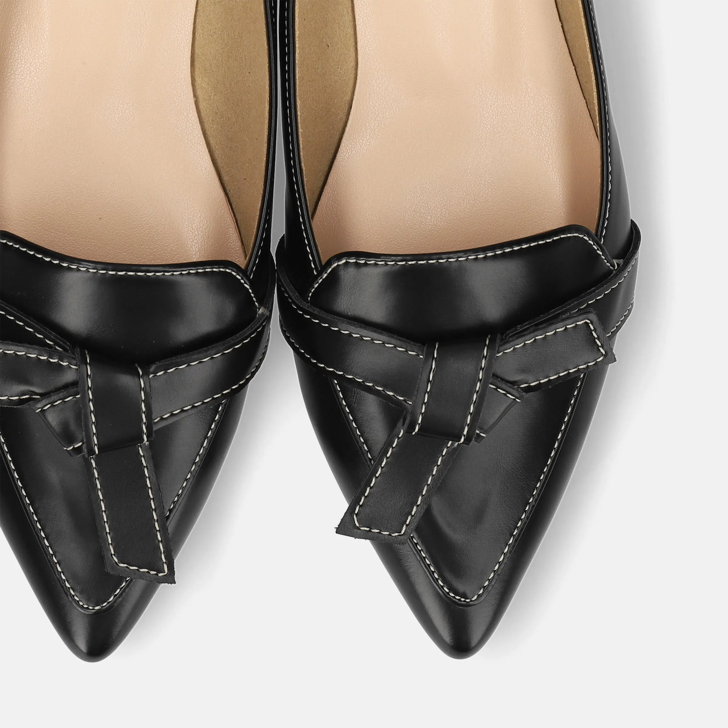 30% OFF: 2023AW: Stitched ribbon loafers (m17016) black