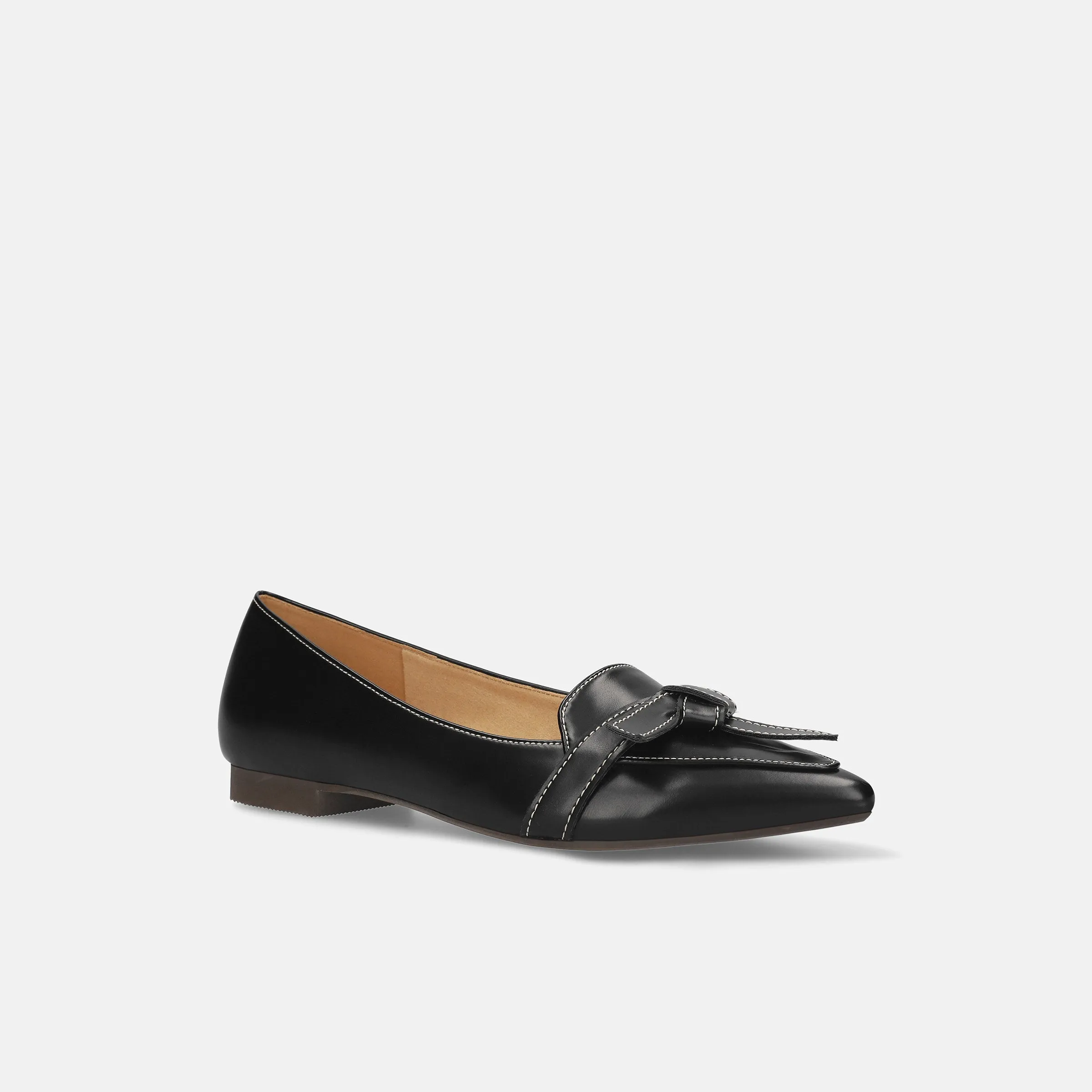 30% OFF: 2023AW: Stitched ribbon loafers (m17016) black