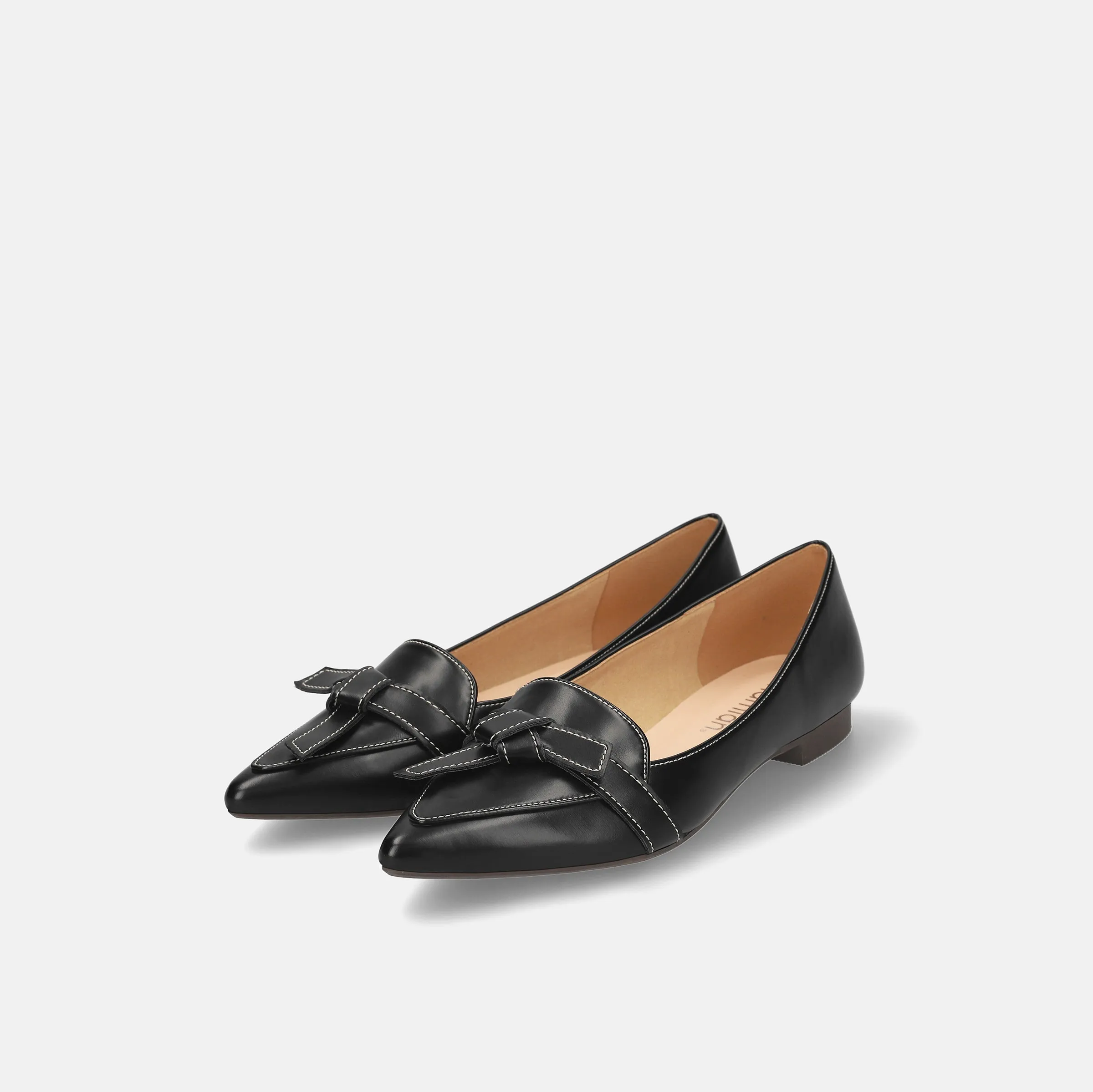 30% OFF: 2023AW: Stitched ribbon loafers (m17016) black