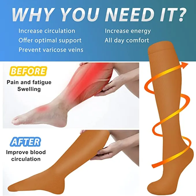 7-Pairs Cool Stylish Compression Socks （20-30mmHg）| Actinput