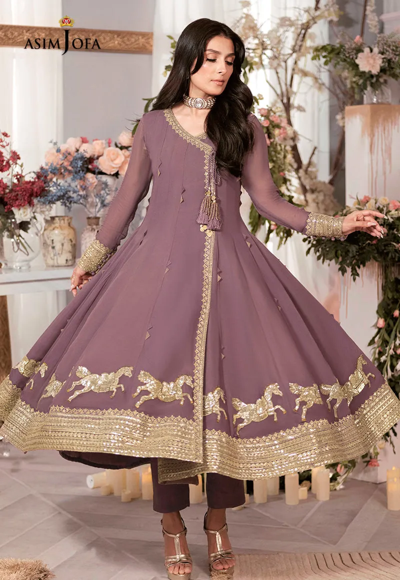 AJAM-09 | The Ayeza Edit by Asim Jofa Makhmal Royal Velvet Winter Collection 2022 | Unstitched Embroidered Velvet Suits