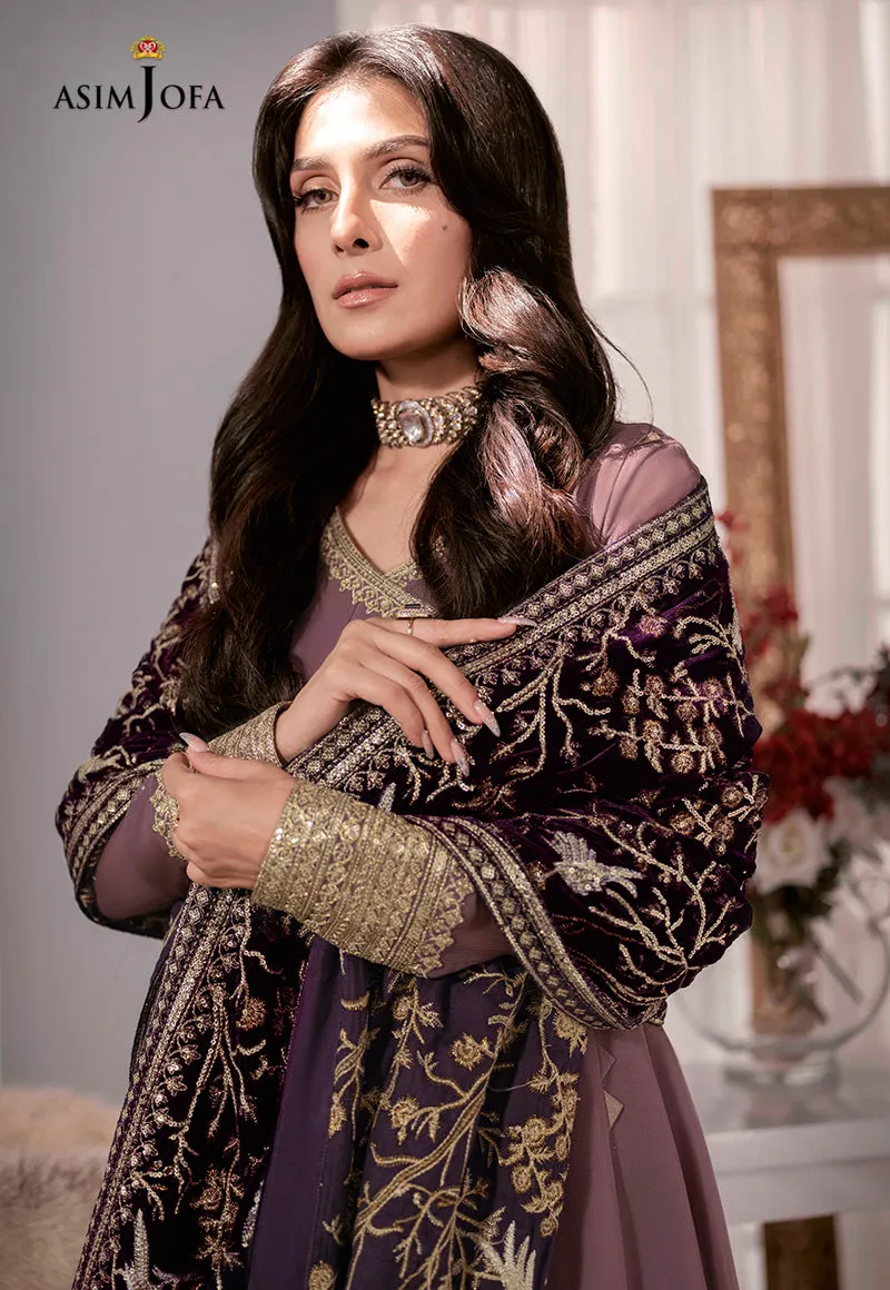 AJAM-09 | The Ayeza Edit by Asim Jofa Makhmal Royal Velvet Winter Collection 2022 | Unstitched Embroidered Velvet Suits