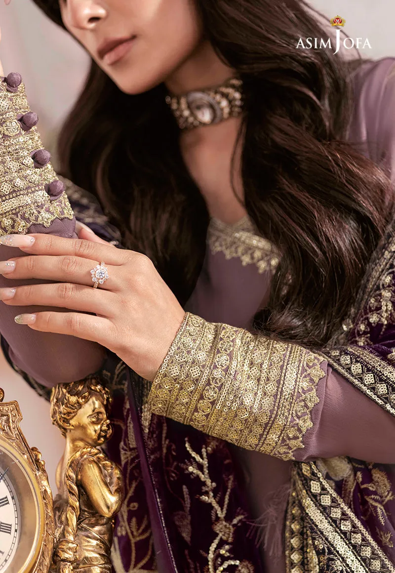 AJAM-09 | The Ayeza Edit by Asim Jofa Makhmal Royal Velvet Winter Collection 2022 | Unstitched Embroidered Velvet Suits