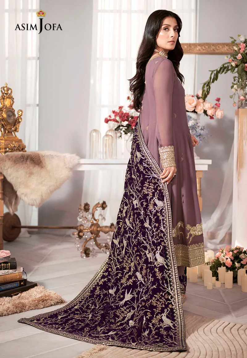 AJAM-09 | The Ayeza Edit by Asim Jofa Makhmal Royal Velvet Winter Collection 2022 | Unstitched Embroidered Velvet Suits