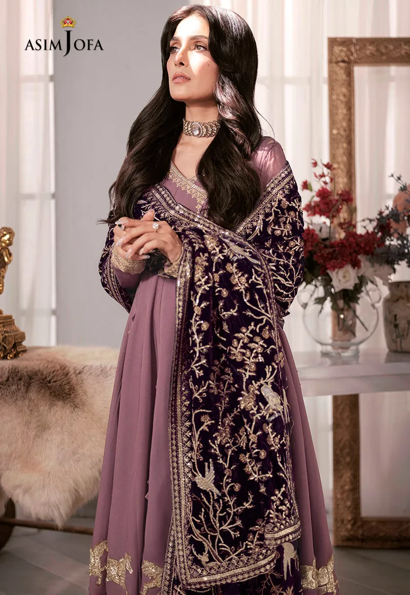 AJAM-09 | The Ayeza Edit by Asim Jofa Makhmal Royal Velvet Winter Collection 2022 | Unstitched Embroidered Velvet Suits