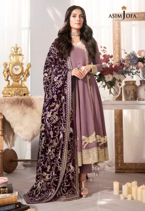 AJAM-09 | The Ayeza Edit by Asim Jofa Makhmal Royal Velvet Winter Collection 2022 | Unstitched Embroidered Velvet Suits