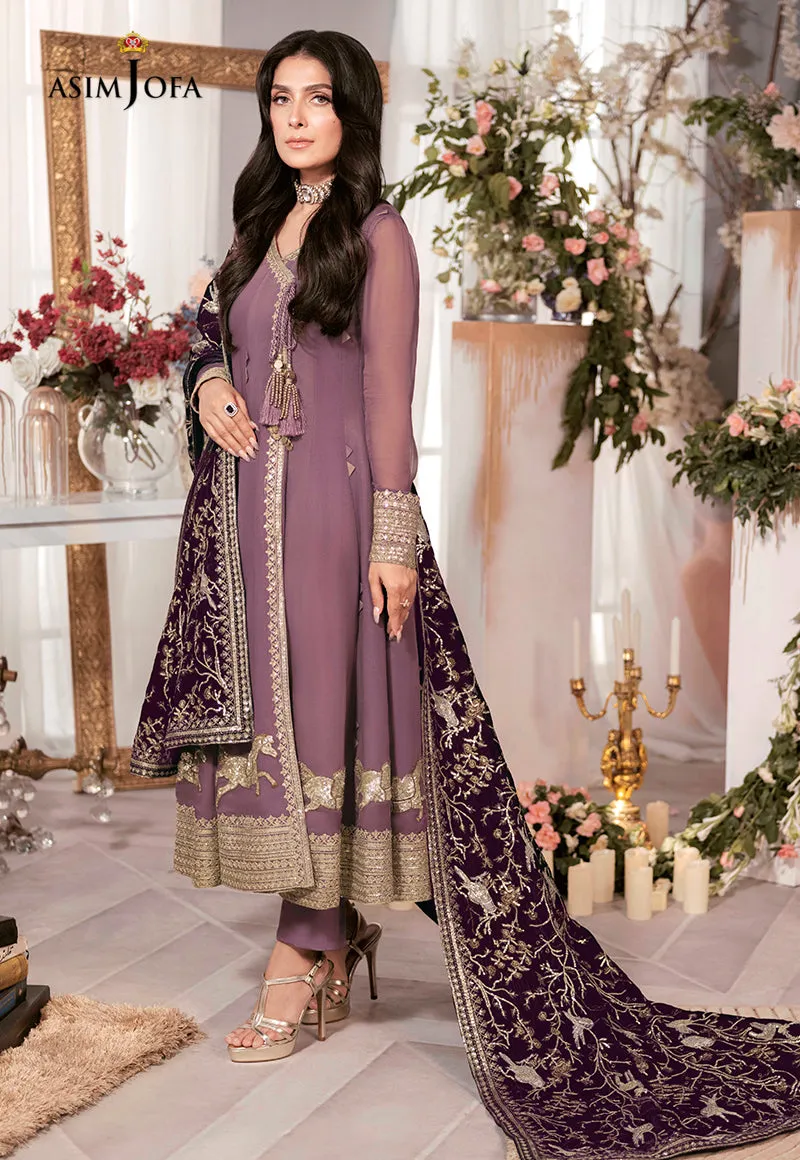 AJAM-09 | The Ayeza Edit by Asim Jofa Makhmal Royal Velvet Winter Collection 2022 | Unstitched Embroidered Velvet Suits