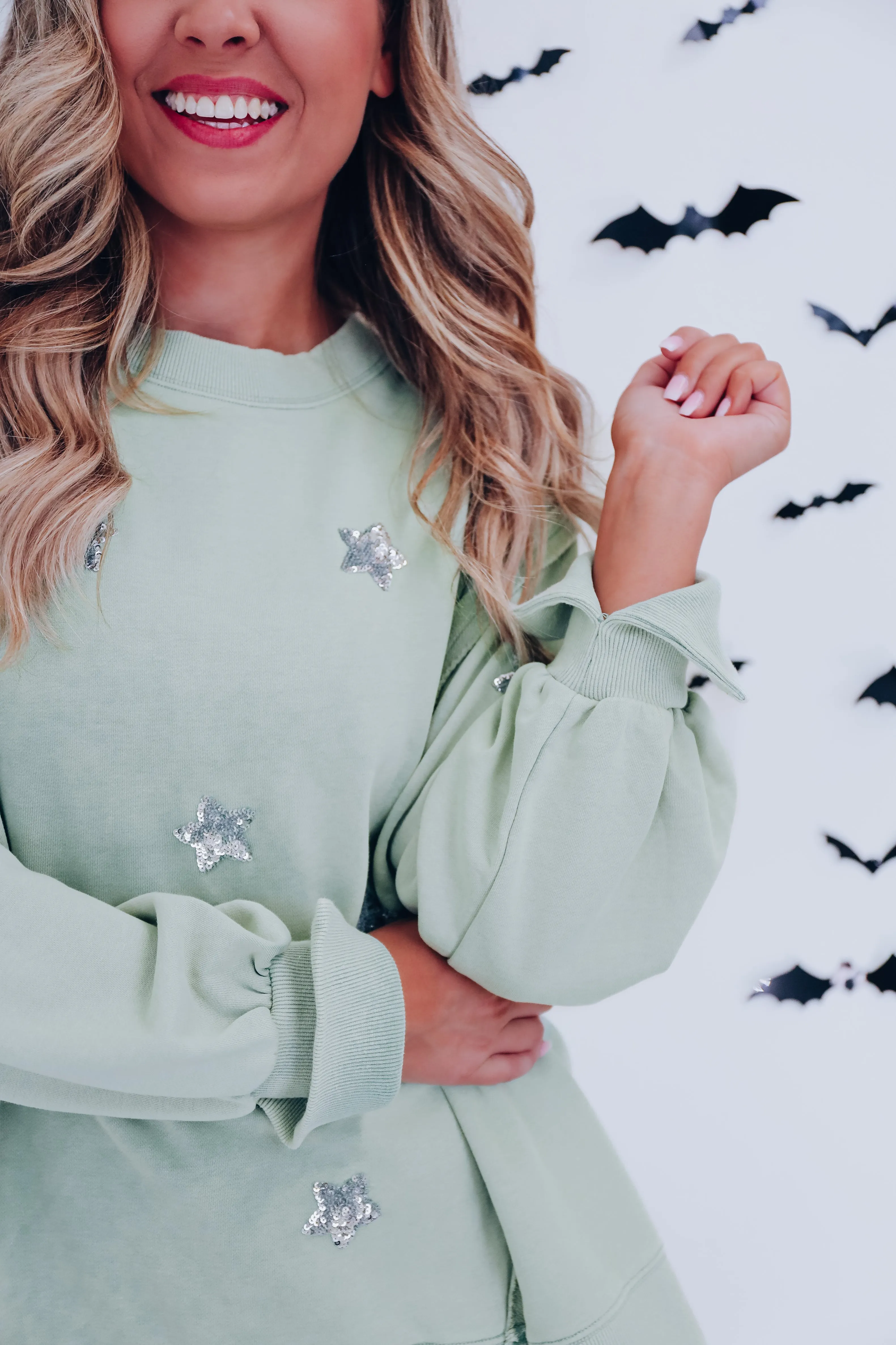 All That Glitters Hi Lo Top - Olive