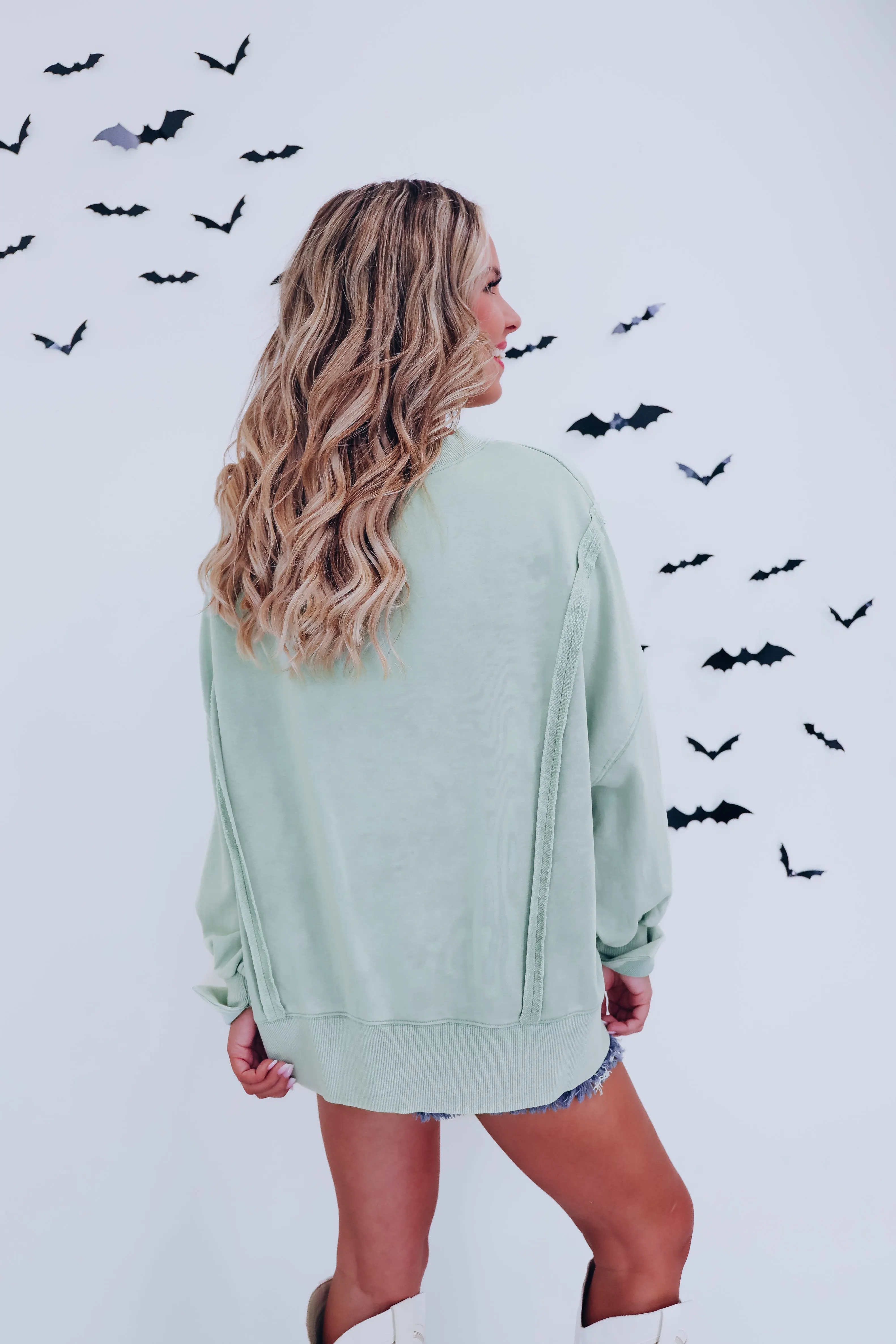 All That Glitters Hi Lo Top - Olive