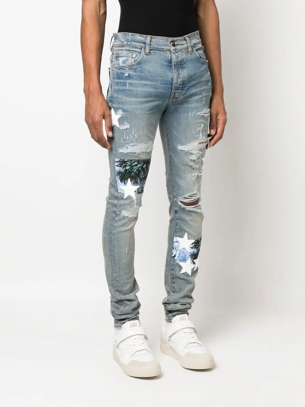 AMIRI star-patch skinny jeans