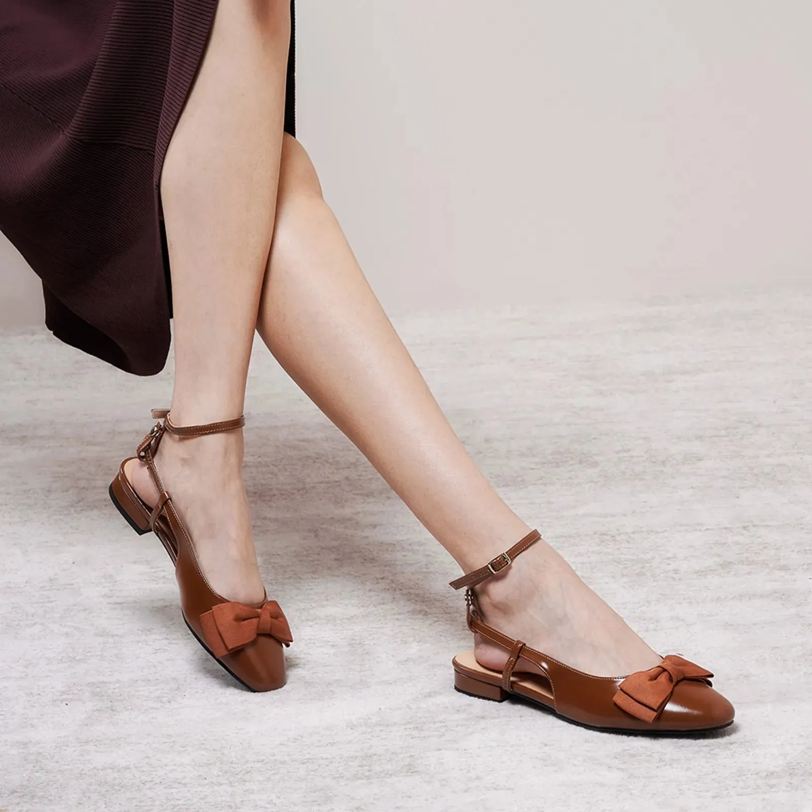 Ankle Strap Bow Slingback Mary Jane (Anita)