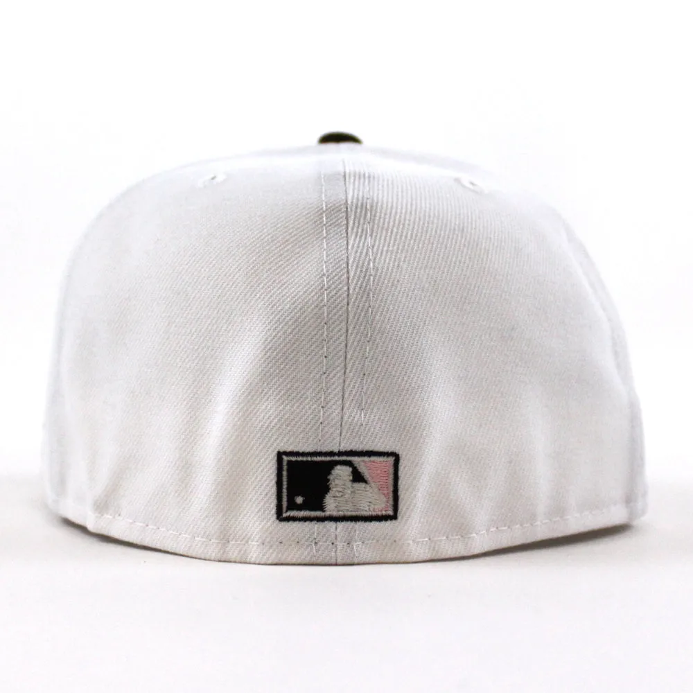 Atlanta Braves TURNER FIELD FINAL SEASON New Era 59Fifty Fitted Hat (GITD White Brown Pink Under Brim)