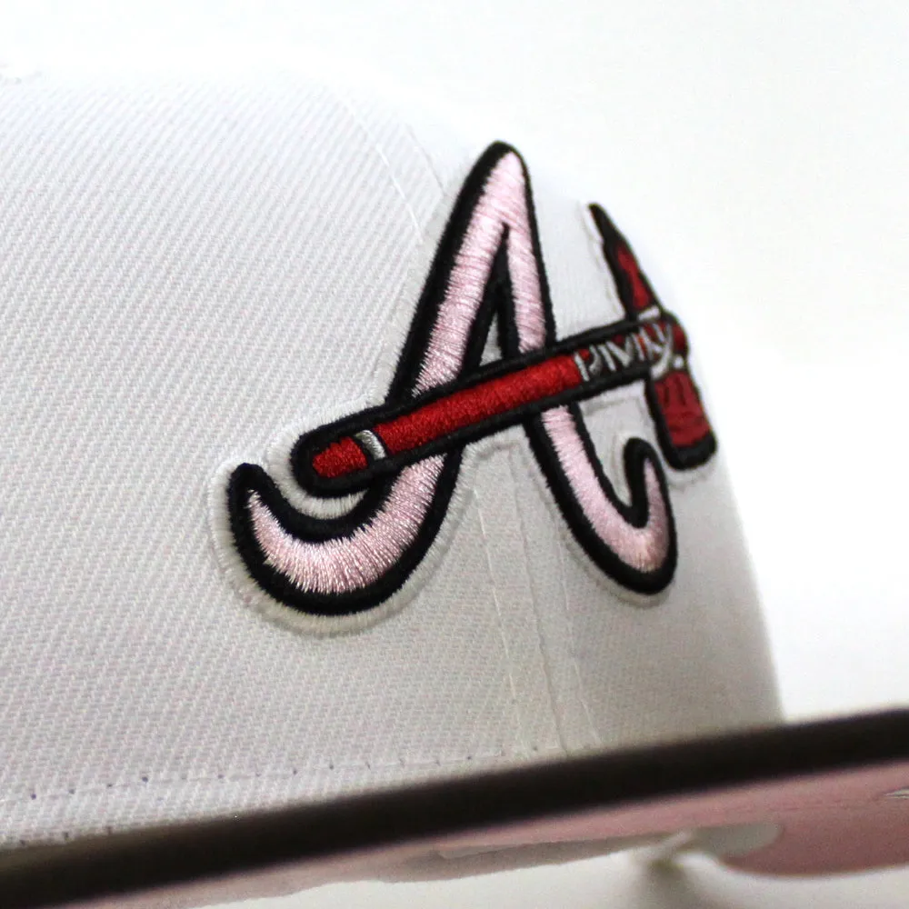 Atlanta Braves TURNER FIELD FINAL SEASON New Era 59Fifty Fitted Hat (GITD White Brown Pink Under Brim)