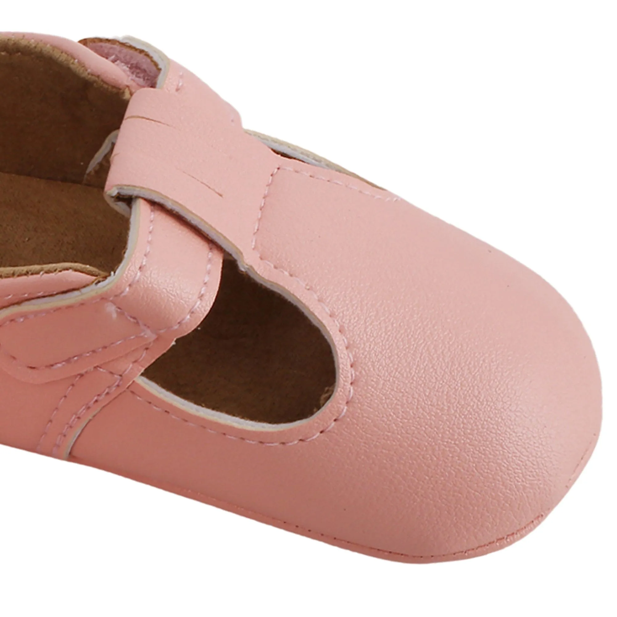 Baby Moo Dressy Pink Velcro Booties