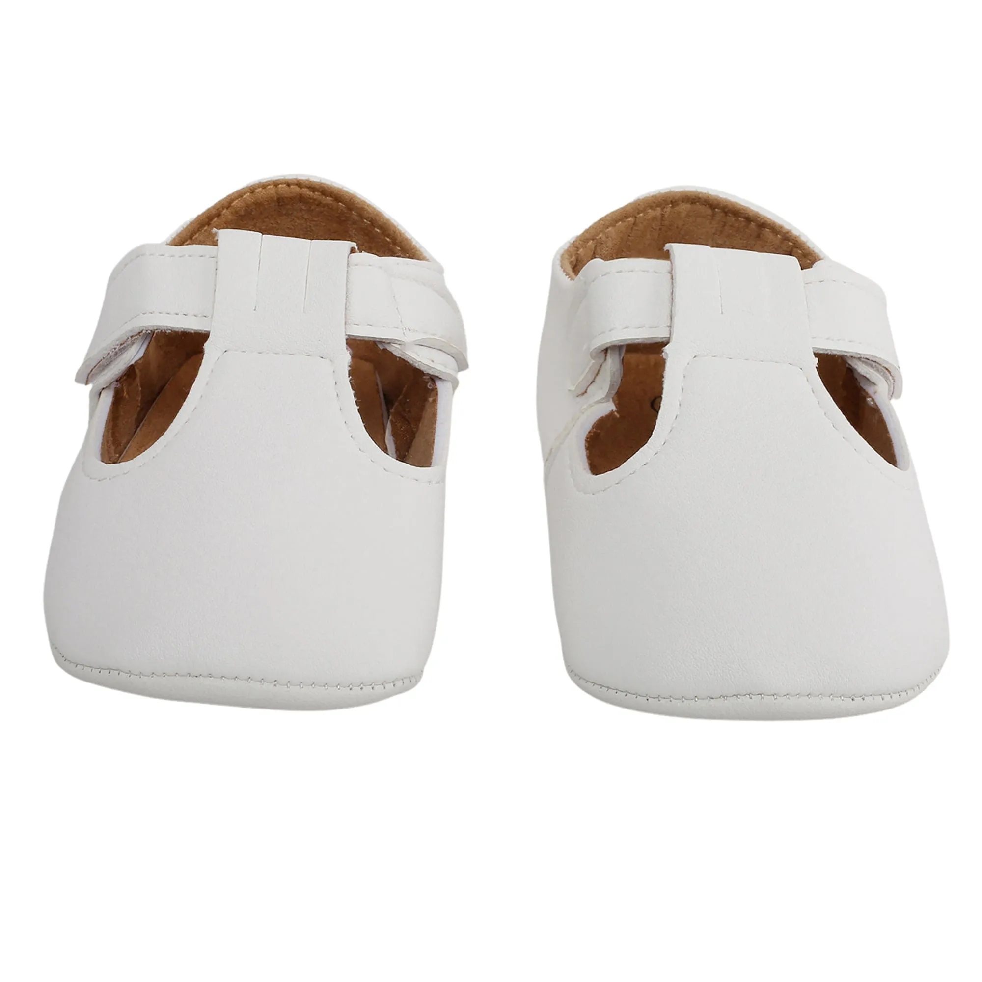 Baby Moo Dressy White Velcro Booties