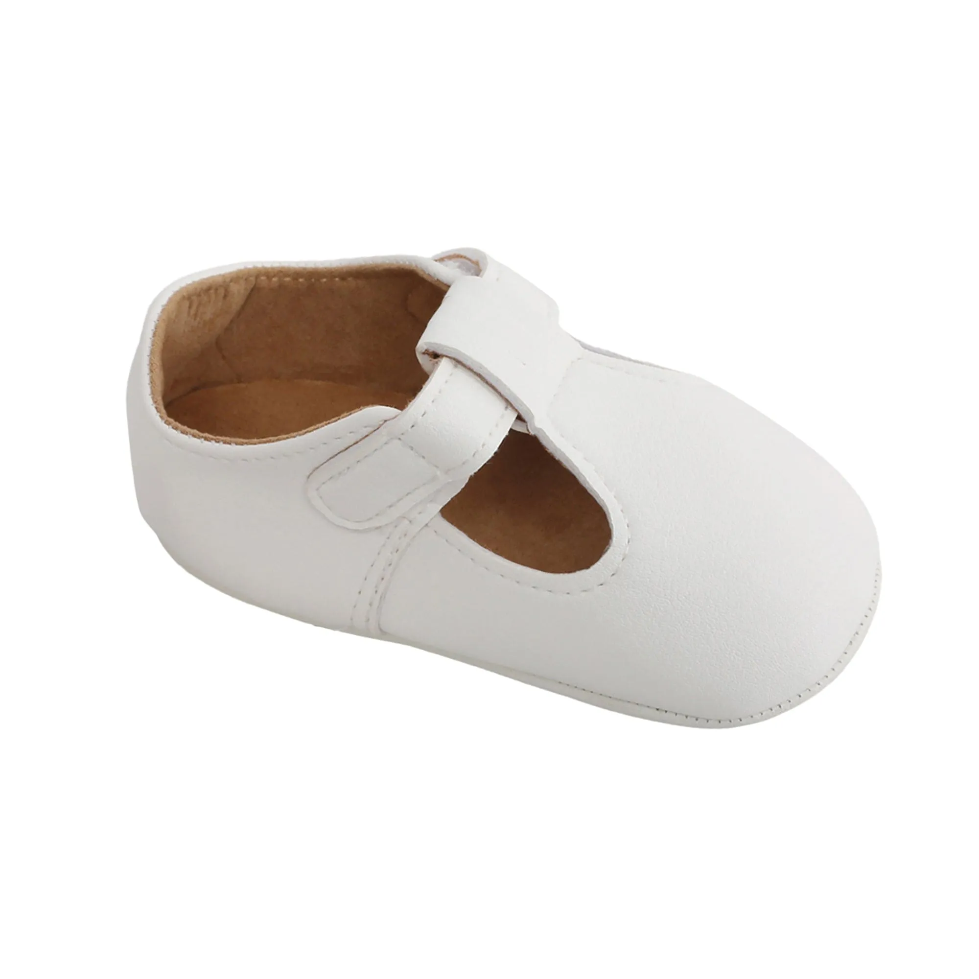 Baby Moo Dressy White Velcro Booties