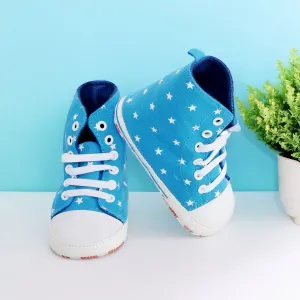 Baby Moo Starry Blue High Top Booties