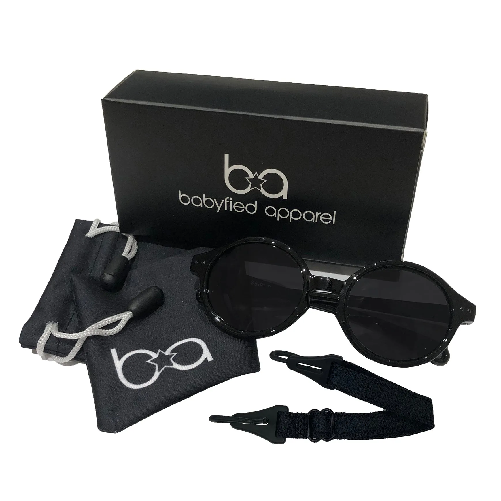 Babyfied Apparel - Sunglasses - Rounds - Glossy Black