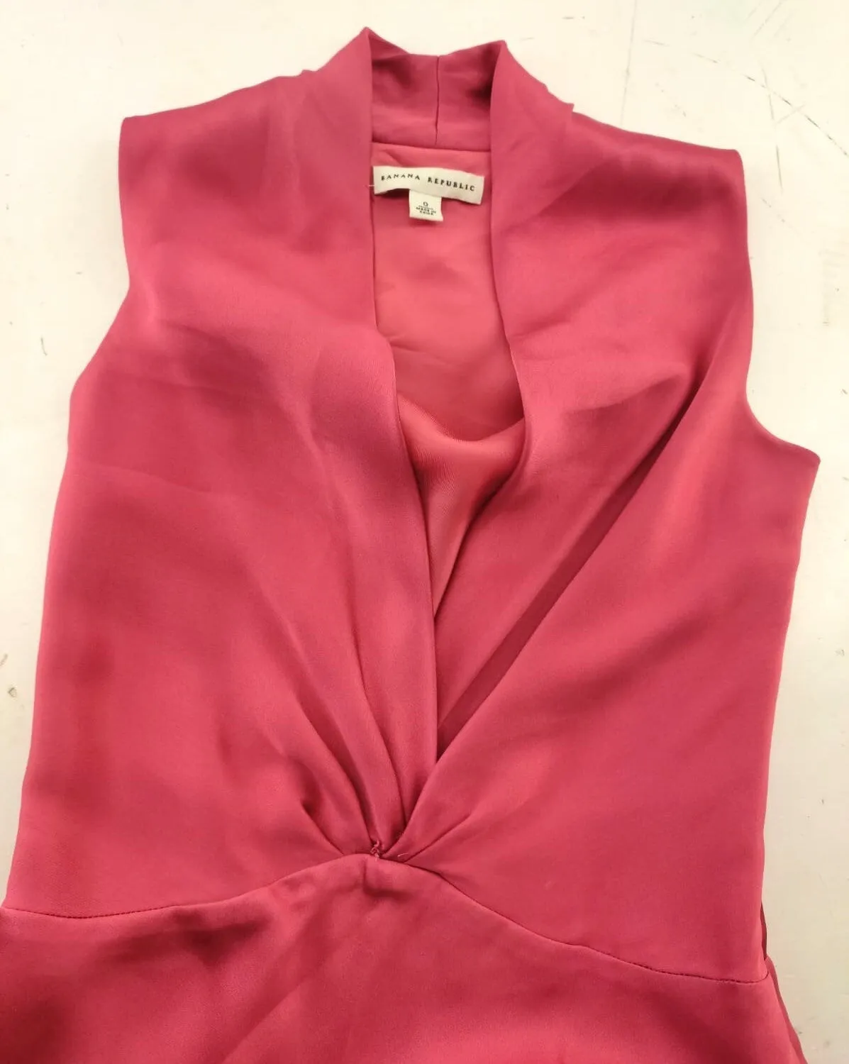 BANANA REPUBLIC Soft Satin Wrap Dress Hot Pink