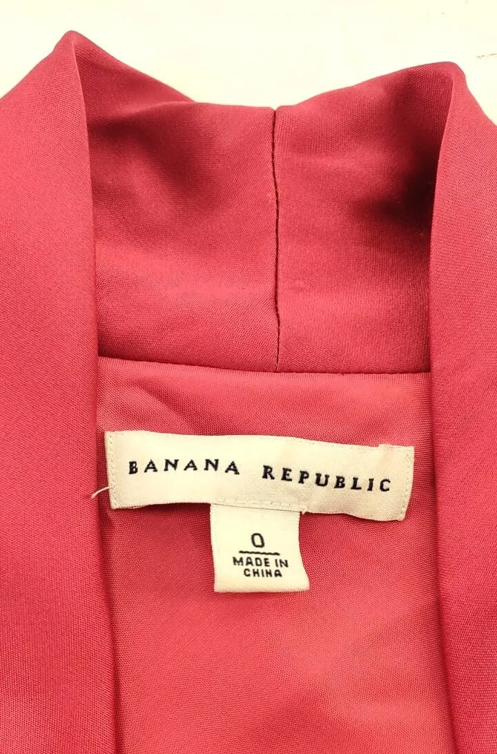 BANANA REPUBLIC Soft Satin Wrap Dress Hot Pink
