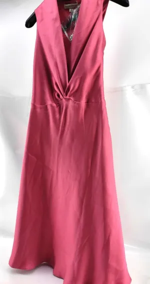 BANANA REPUBLIC Soft Satin Wrap Dress Hot Pink