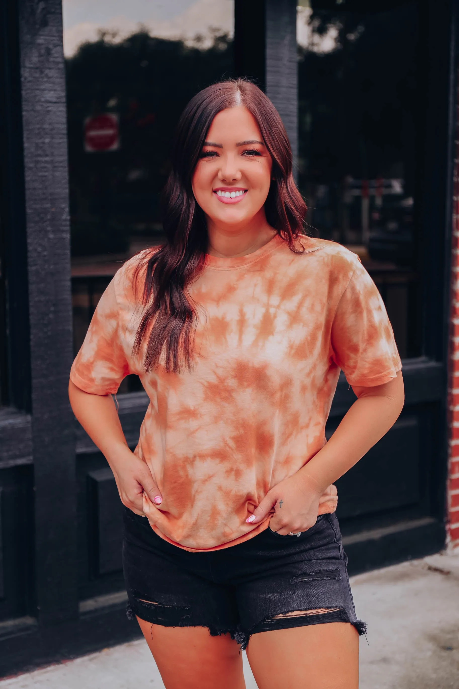 Be Free Tie-Dye Boyfriend Tee - Orange