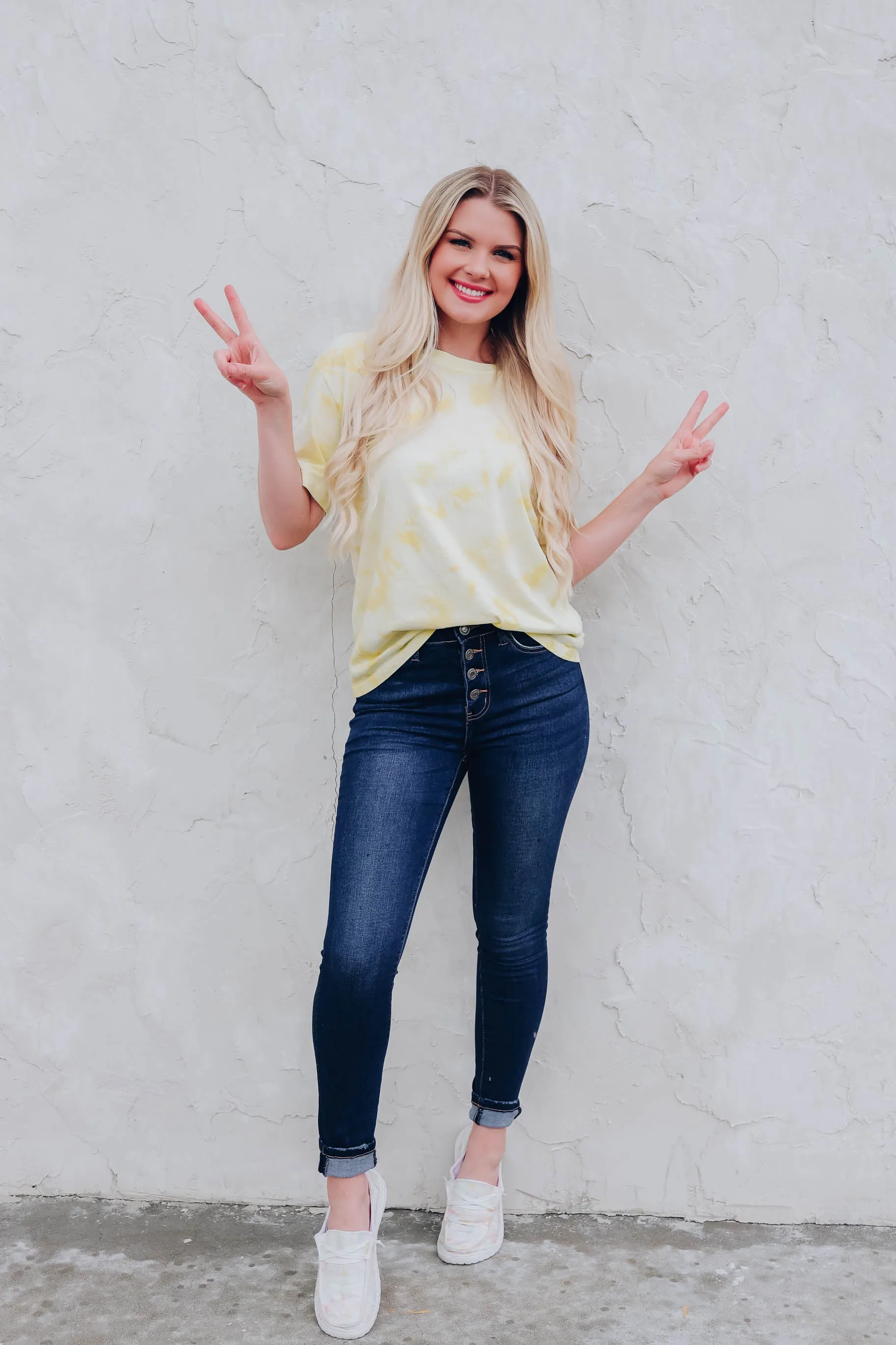 Be Free Tie-Dye Boyfriend Tee - Yellow