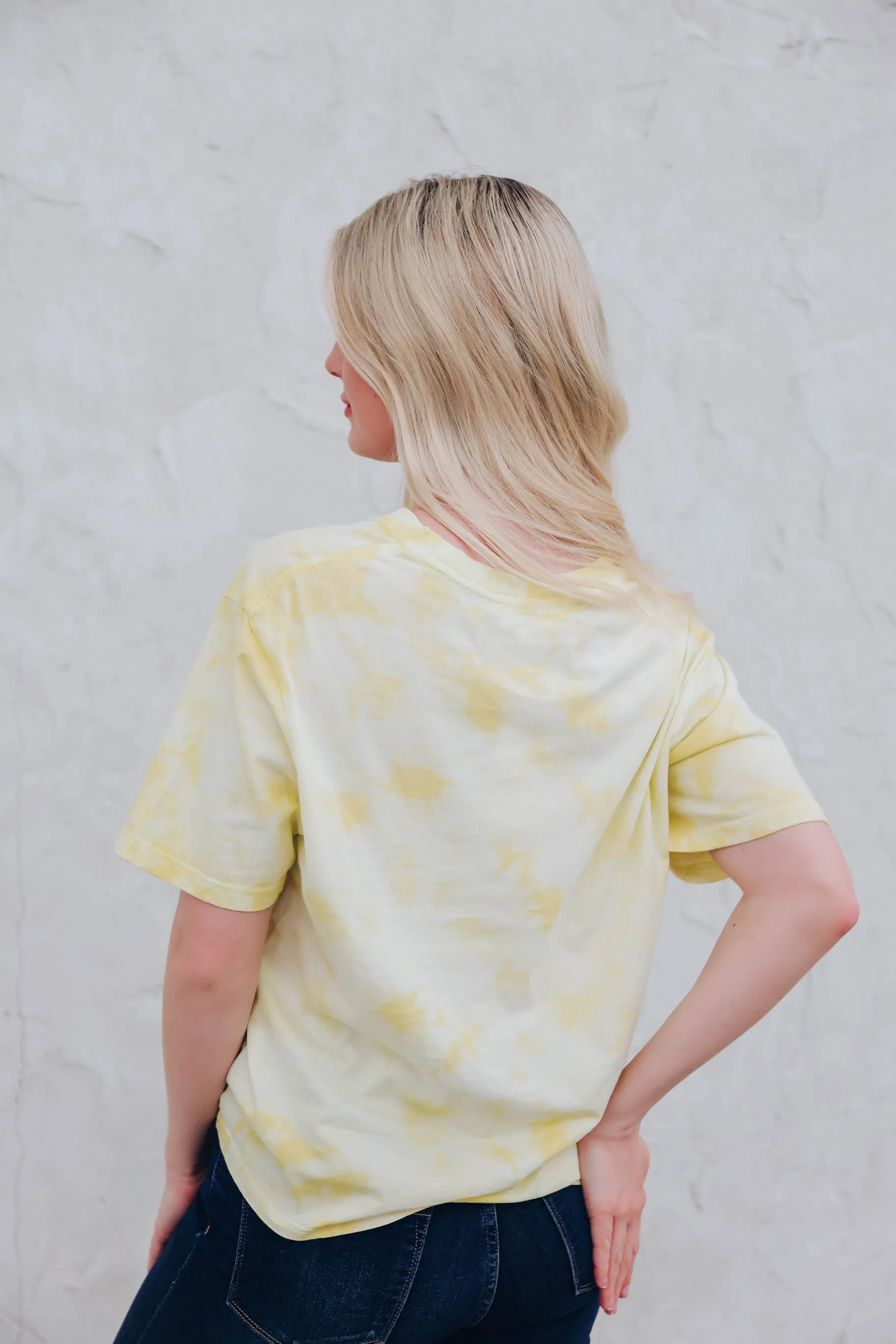 Be Free Tie-Dye Boyfriend Tee - Yellow