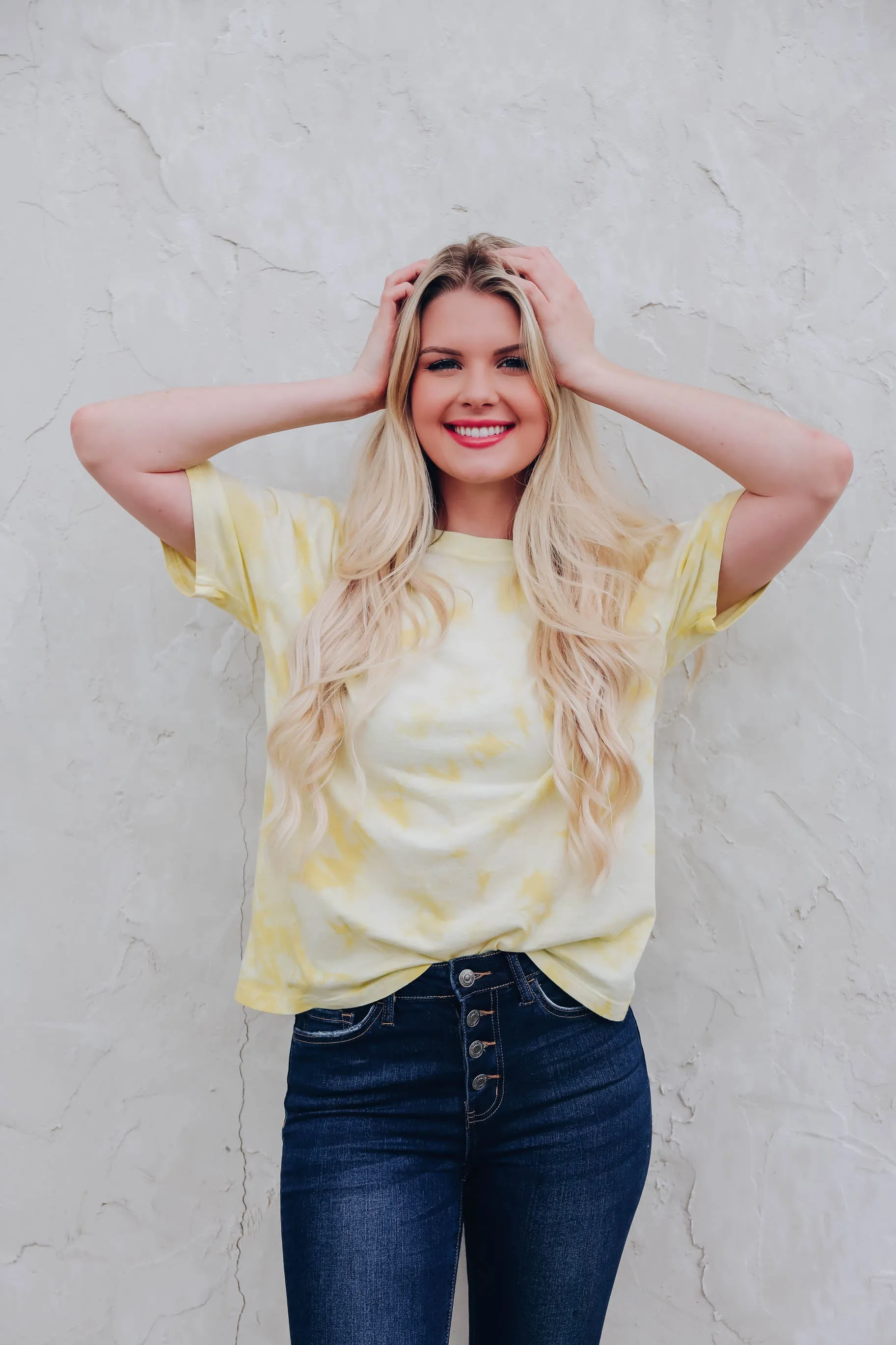 Be Free Tie-Dye Boyfriend Tee - Yellow
