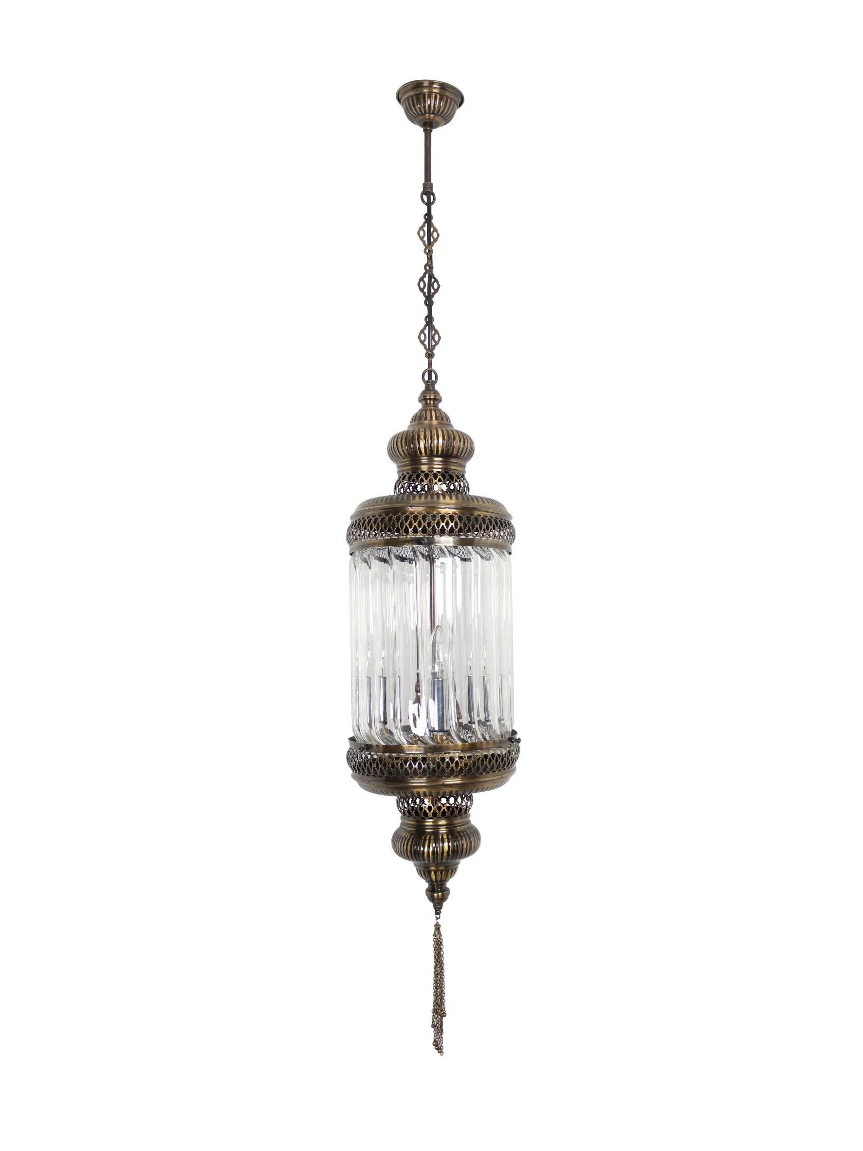 Big Cylinder Pyrex glass Clear Lantern Hanging Lamp
