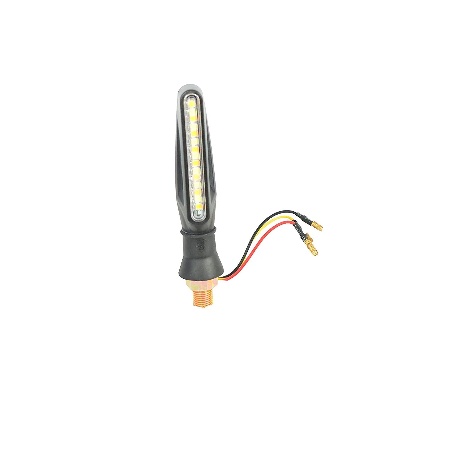Bike Indicator Flexible Turn Flashing White/Yellow (Pack of 2 Pcs) for All Model Bike Universal Fitting