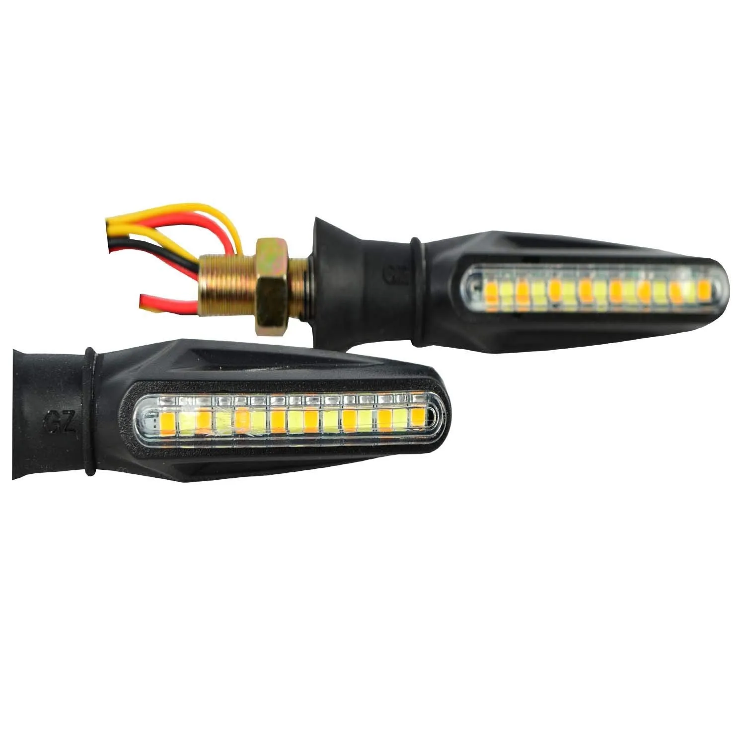 Bike Indicator Flexible Turn Flashing White/Yellow (Pack of 2 Pcs) for All Model Bike Universal Fitting