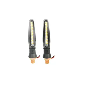 Bike Indicator Flexible Turn Flashing White/Yellow (Pack of 2 Pcs) for All Model Bike Universal Fitting