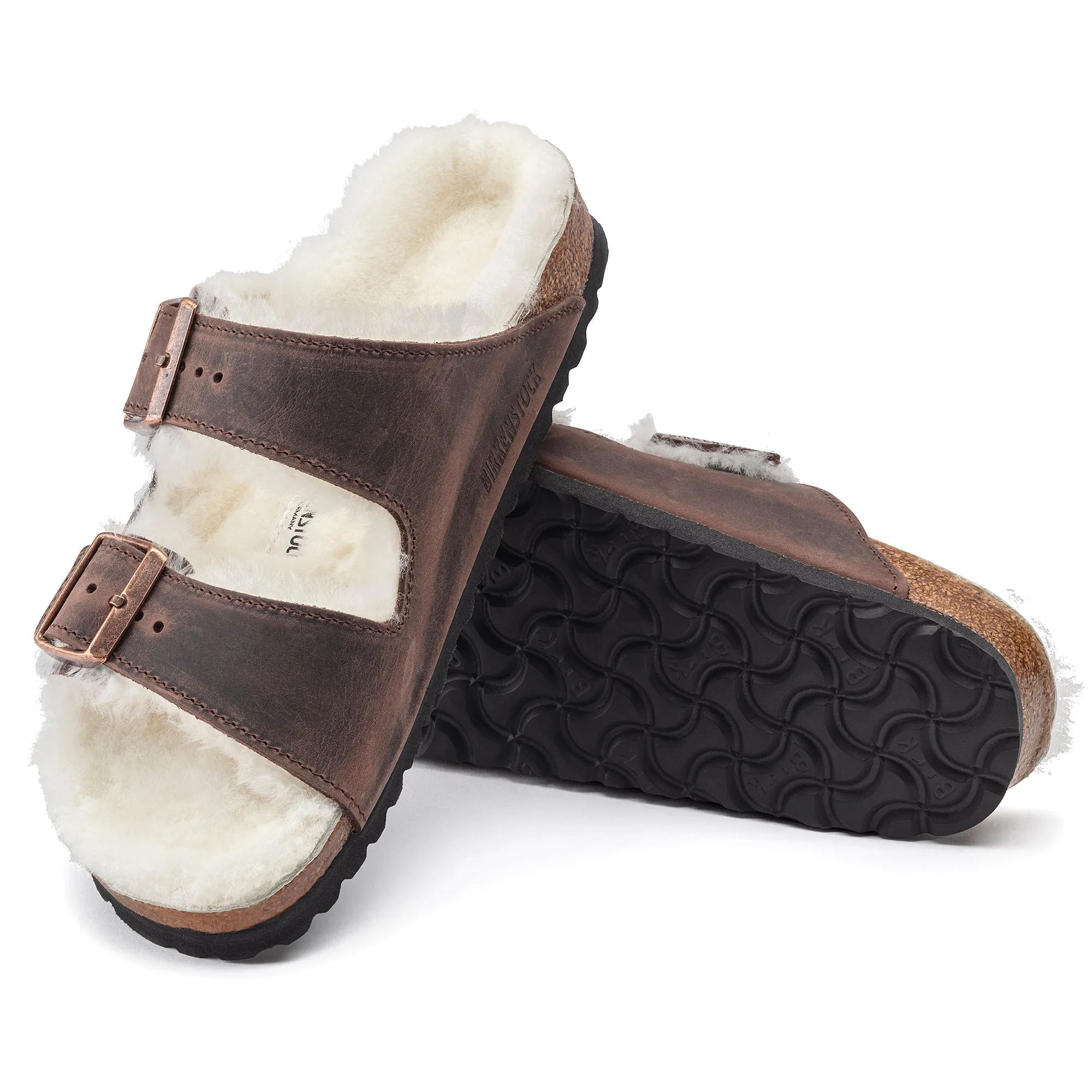 Birkenstock Arizona Shearling habana oiled leather/natural shearling