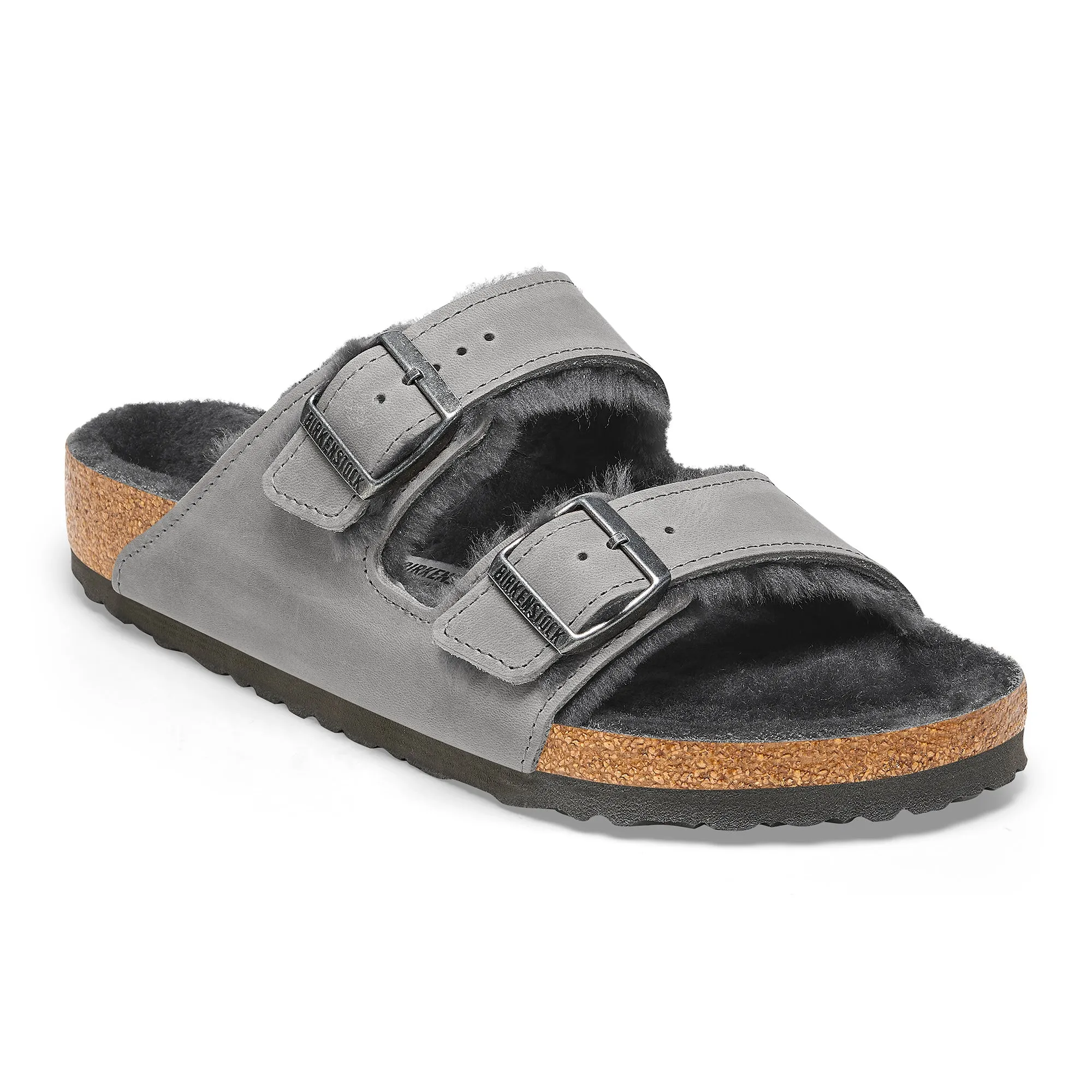 Birkenstock Arizona Shearling iron oiled leather/iron shearling