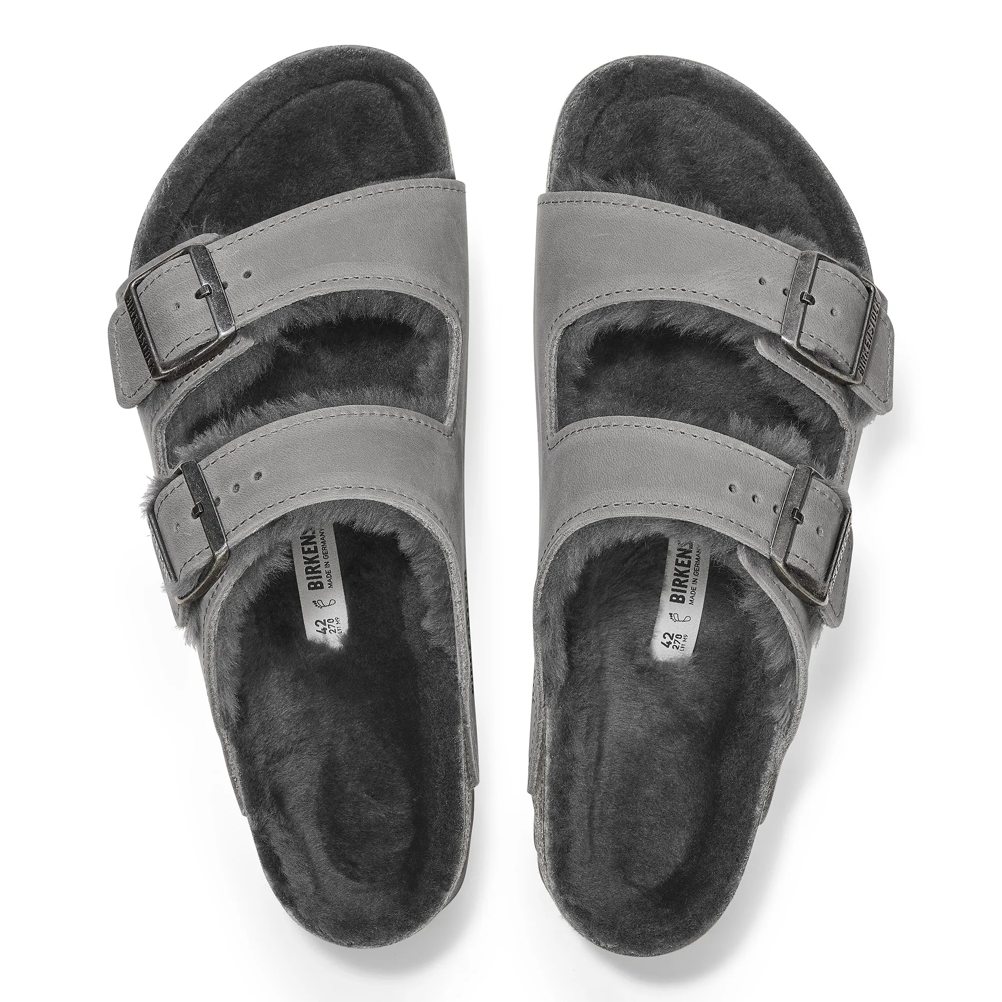 Birkenstock Arizona Shearling iron oiled leather/iron shearling