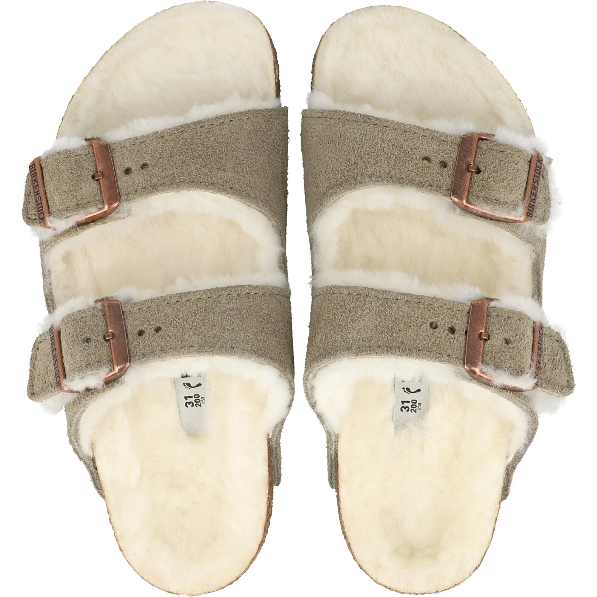Birkenstock Arizona Shearling Kids Taupe Sandals