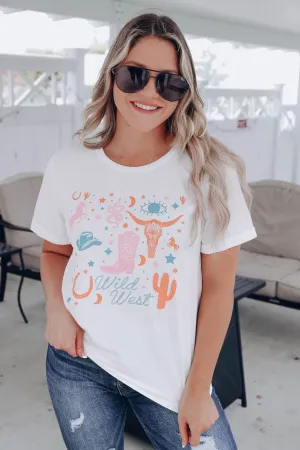 Boho Western Graphic Tee - White S-3X