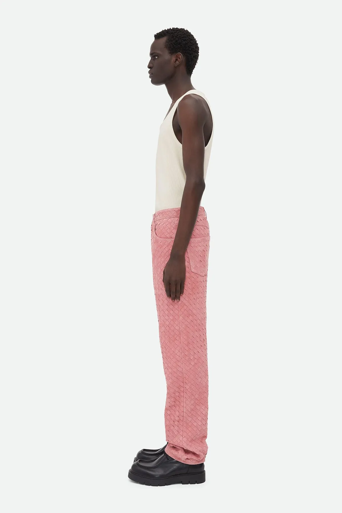 BOTTEGA VENETA | SUEDE INTRECCIATO LEATHER TROUSERS