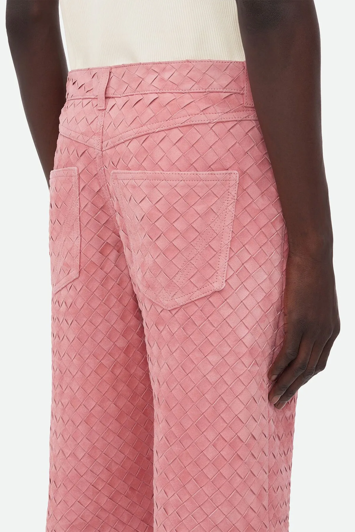 BOTTEGA VENETA | SUEDE INTRECCIATO LEATHER TROUSERS