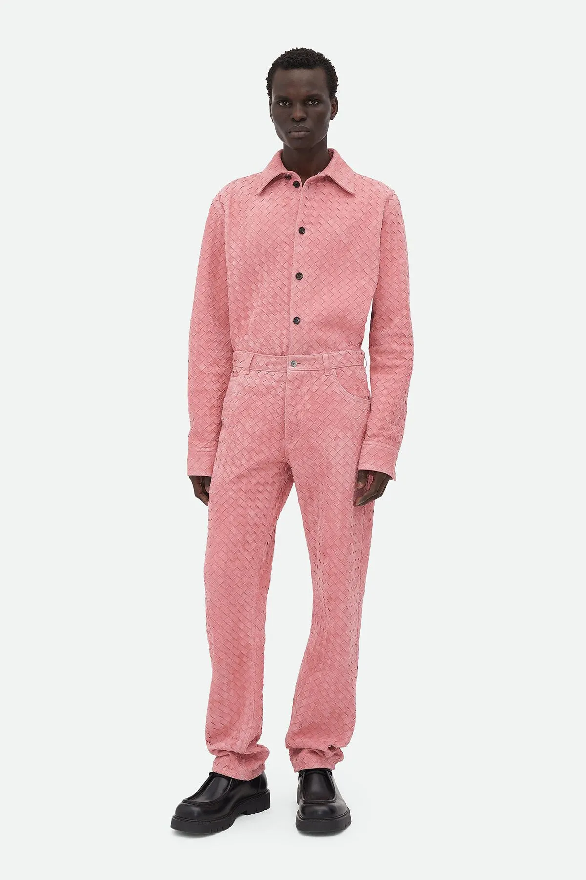 BOTTEGA VENETA | SUEDE INTRECCIATO LEATHER TROUSERS