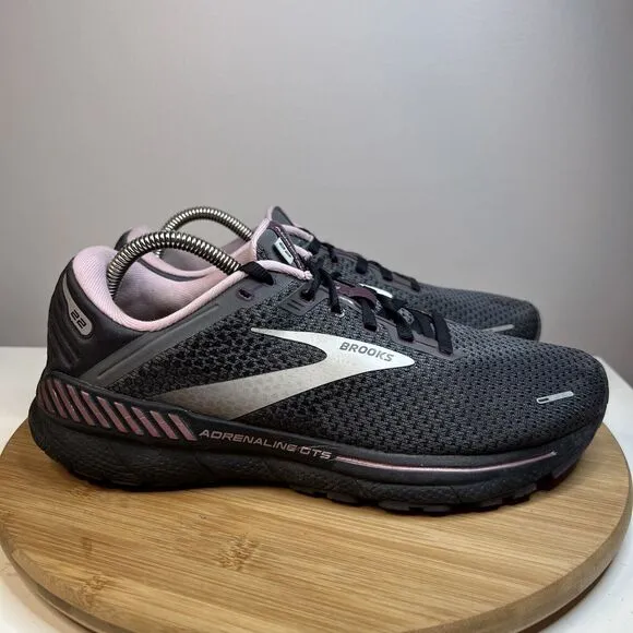 Brooks Adrenaline GTS 22 Women's Size 10.5 D Running Shoes Gray Pink 1203531D015