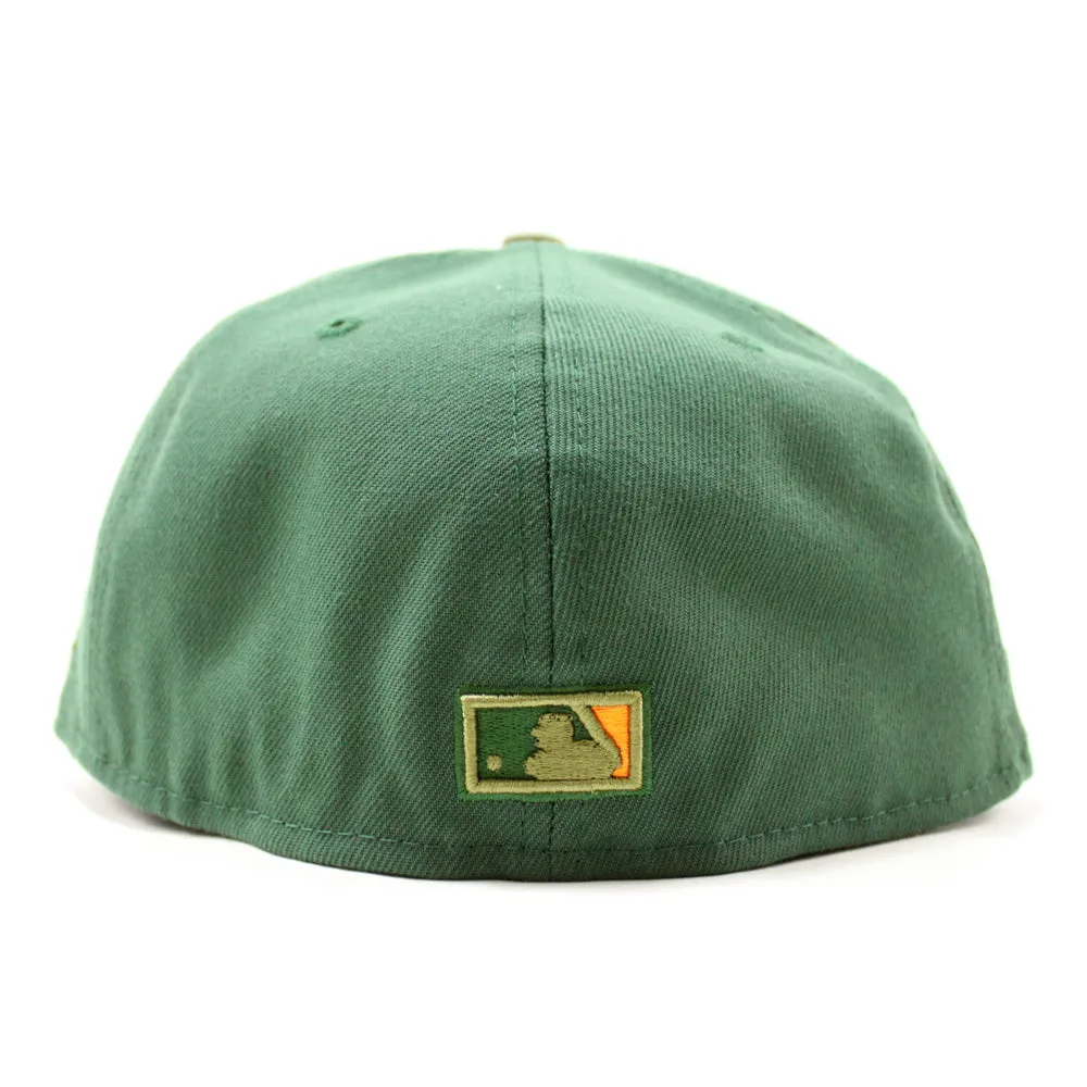 California Angels 1989 All-Star Game New Era 59Fifty Fitted Hat (GITD Pine Green Olive Light Purple Under Brim)