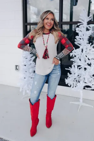 Carol Color Block Festive Top