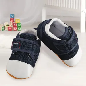Casual Blue And White Velcro Booties