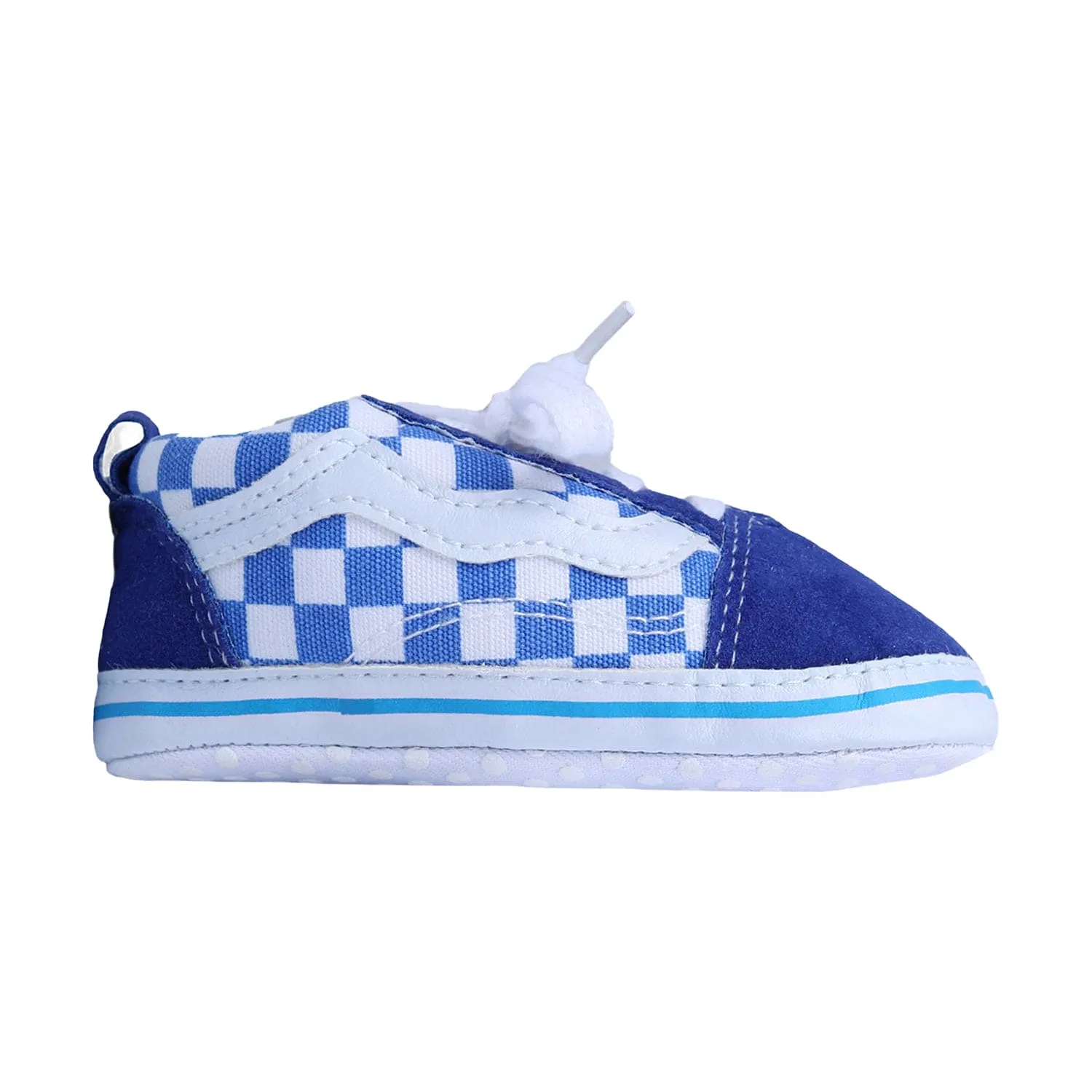 Checkered Lace-Up Casual Soft Sole Anti-Slip Sneaker Booties - Blue