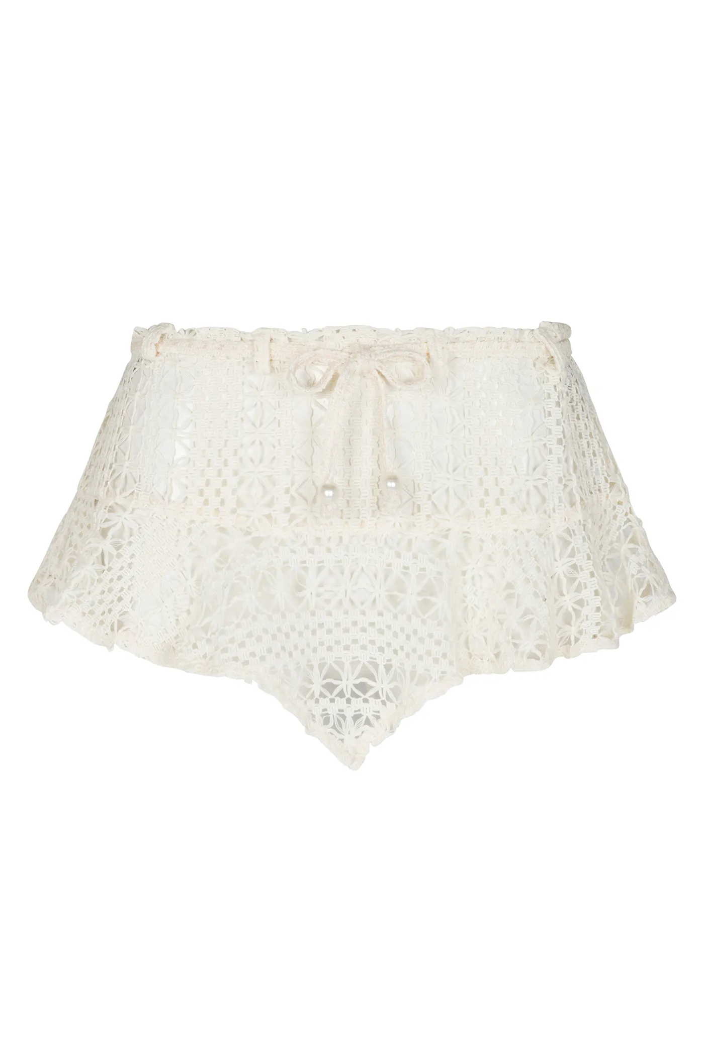 Chica Mini Skirt | Beige Crochet